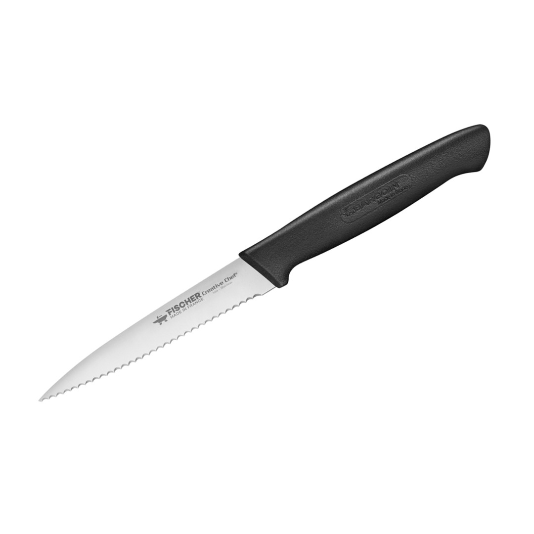 Serrated Tomato Knife 10cm Black Handle Set of 6 — Fischer France