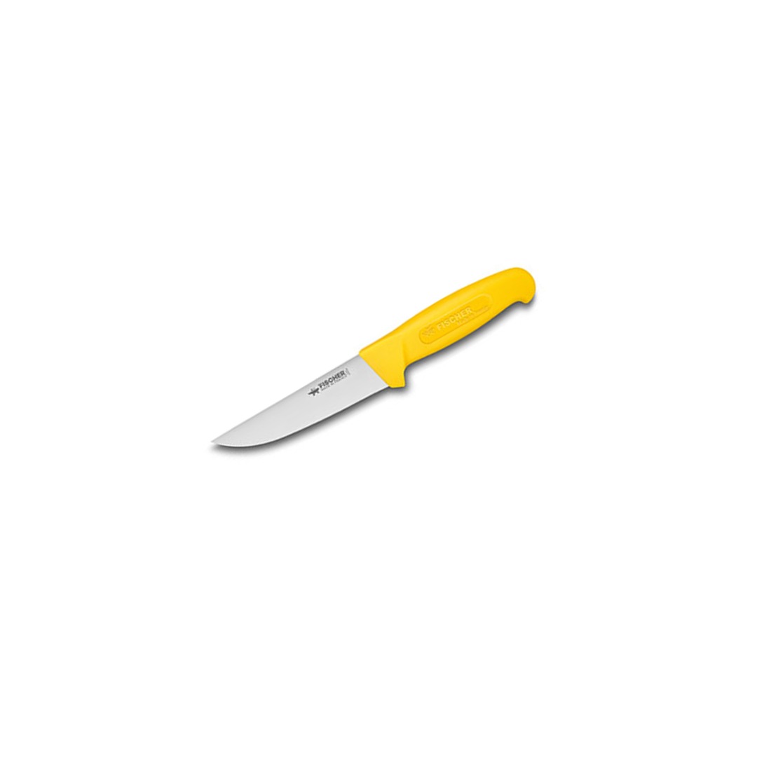 Butcher Knife 14cm Yellow Overmolded Handle