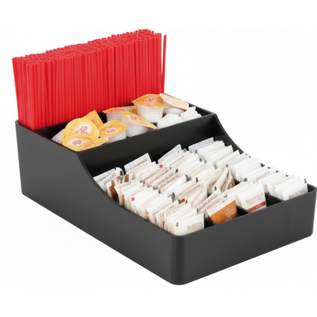 Sugar Bag and Straw Storage Box 3-Grid 200x300mm