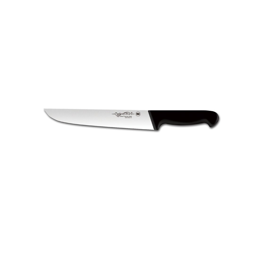 Straight Butcher Knife 15cm Black Handle BK201