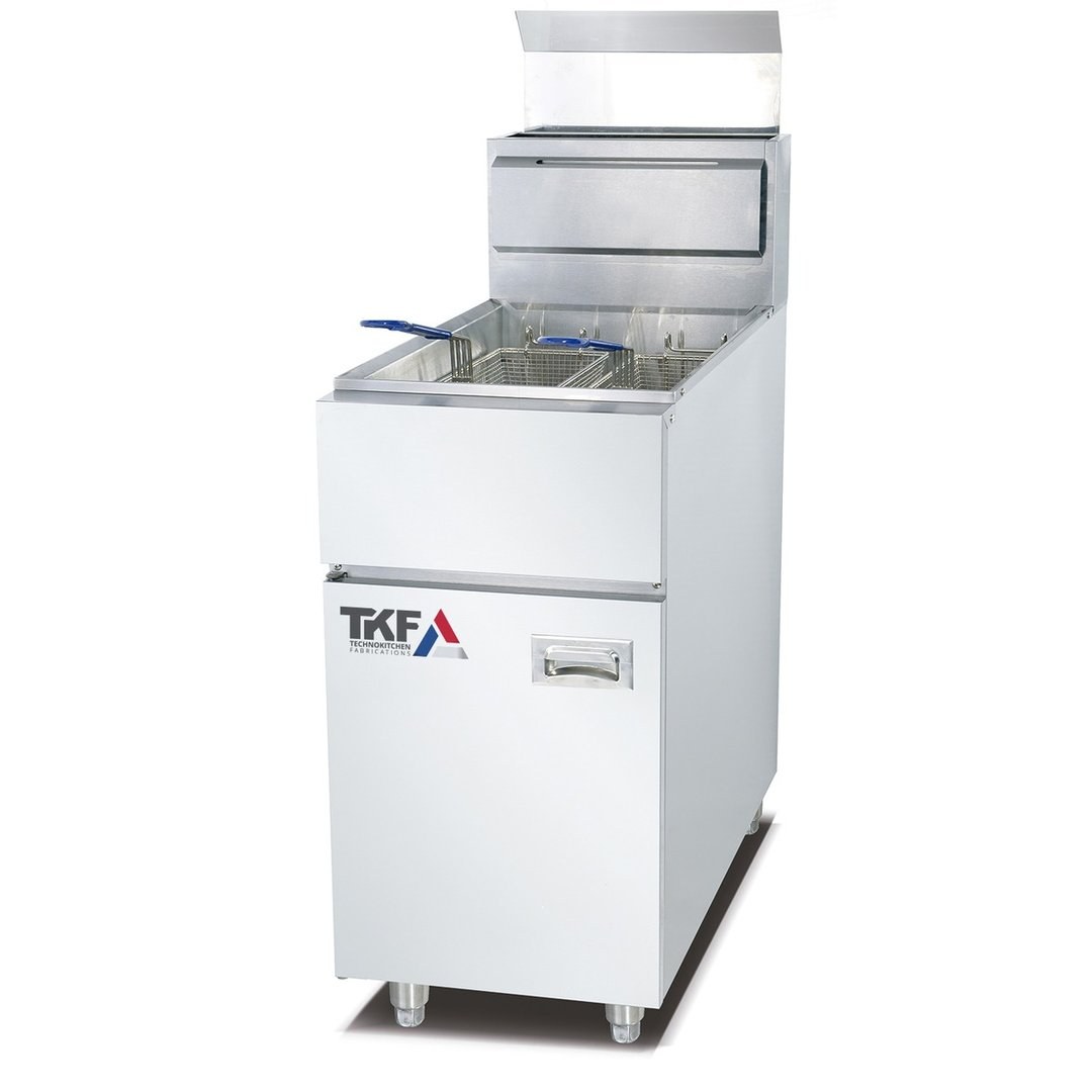 Gas Upright Fryer 23L Single Bowl Double Baskets