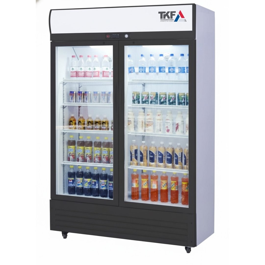 Upright Refrigerator Double Glass Door 130x57x195cm